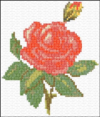 Tropicana Rose free cross-stitch pattern