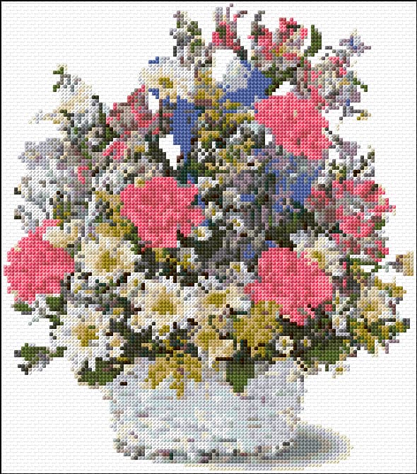 Flowers Basket free cross-stitch pattern