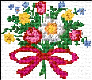 Bouquet free cross-stitch pattern