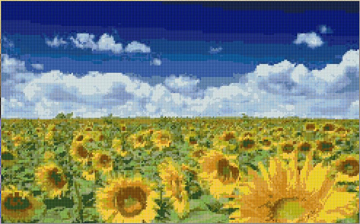 Sunflowers free cross-stitch pattern