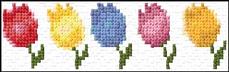 Tulips Border free cross-stitch pattern