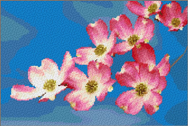 Dogwood Flowers free cross-stitch pattern
