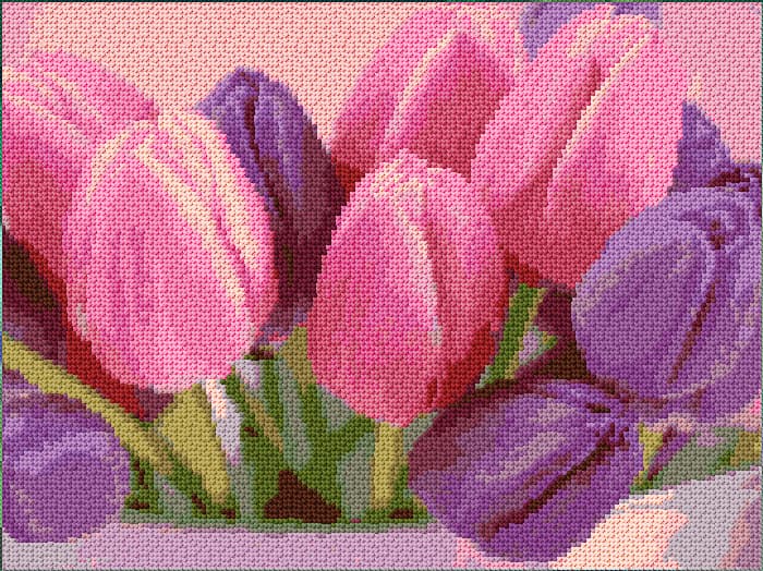 Tulips free cross-stitch pattern