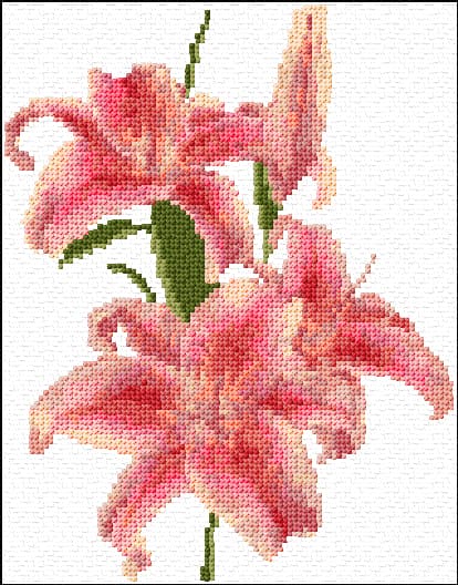 Lilies free cross-stitch pattern
