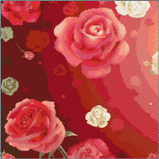 Rain of Roses free cross-stitch pattern