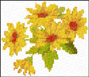 Yellow Flowers free cross-stitch pattern