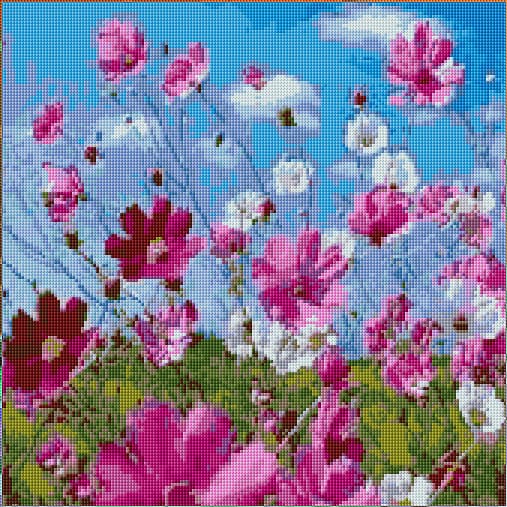 Flowers free cross-stitch pattern