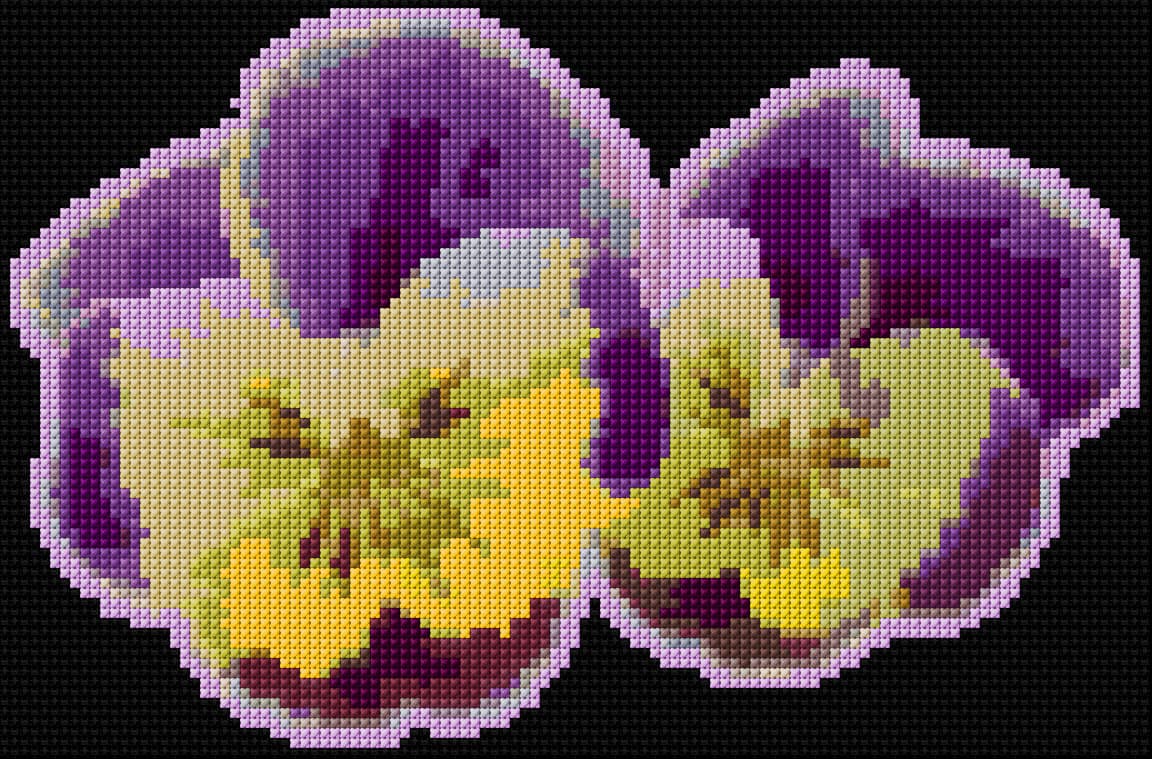 Pensies free cross-stitch pattern