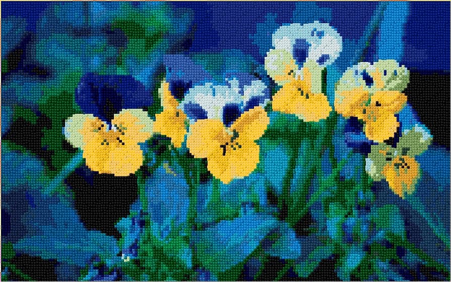 Pancies free cross-stitch pattern