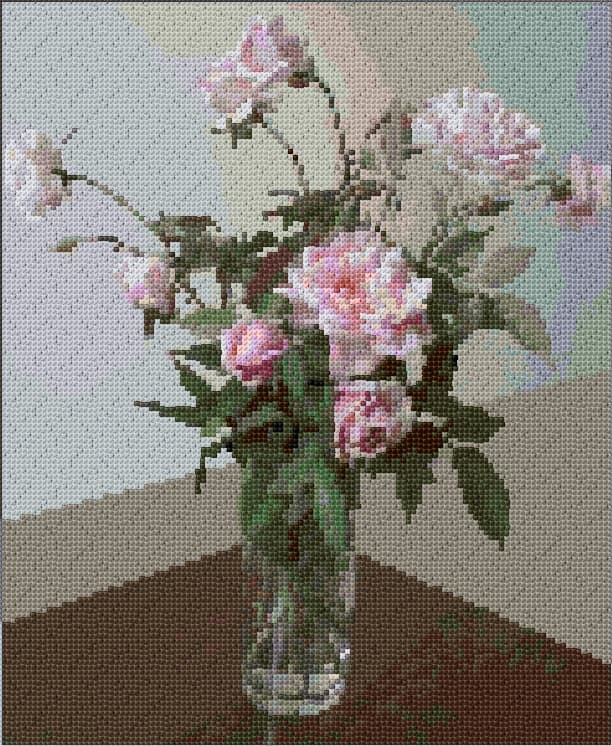 Roses free cross-stitch pattern