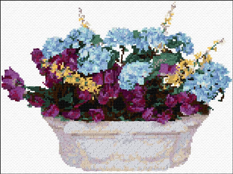 Flowers free cross-stitch pattern