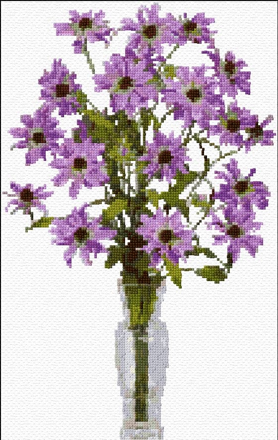 Flowers free cross-stitch pattern