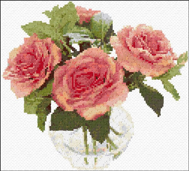 Roses free cross-stitch pattern