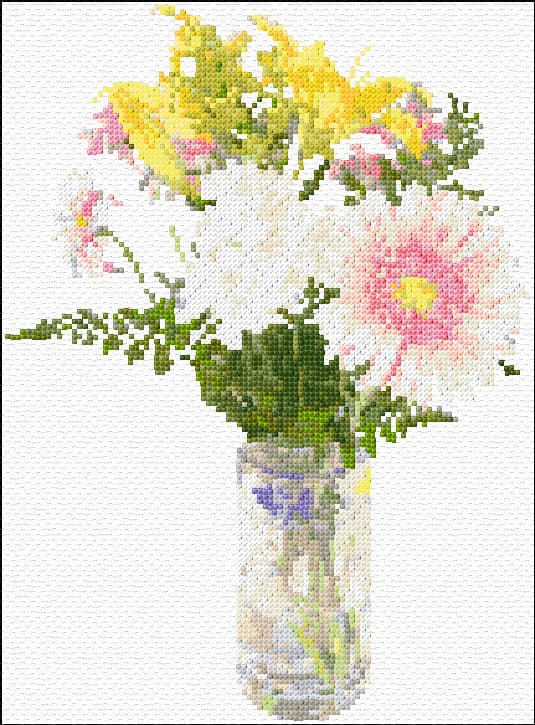 Flowers free cross-stitch pattern