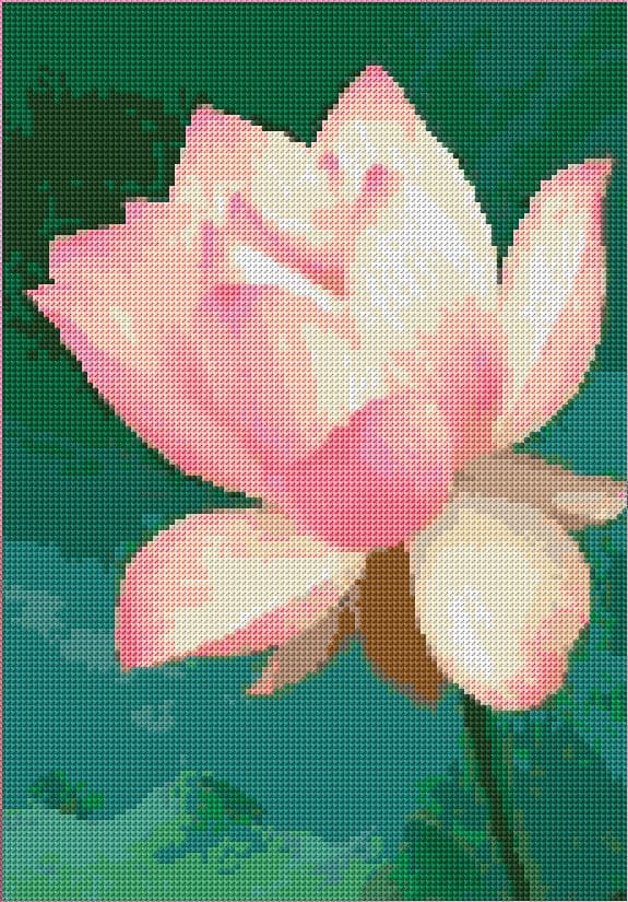 Lotus free cross-stitch pattern