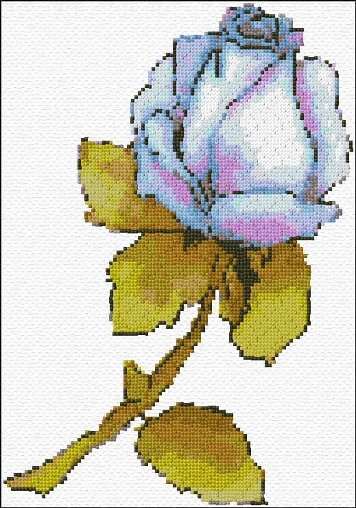 Rose free cross-stitch pattern