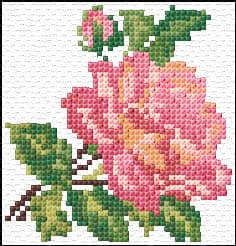 Rose free cross-stitch pattern