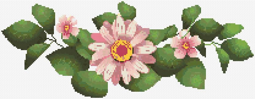 Flowers free cross-stitch pattern