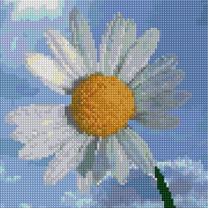 Morning Daisy free cross-stitch pattern