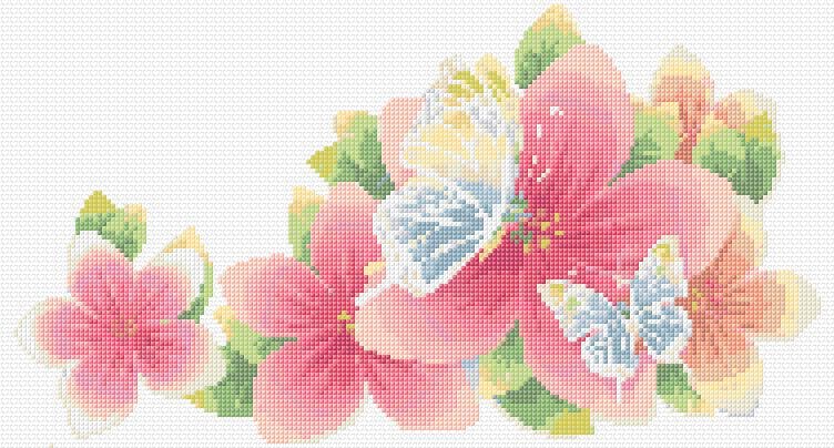 Flowers free cross-stitch pattern