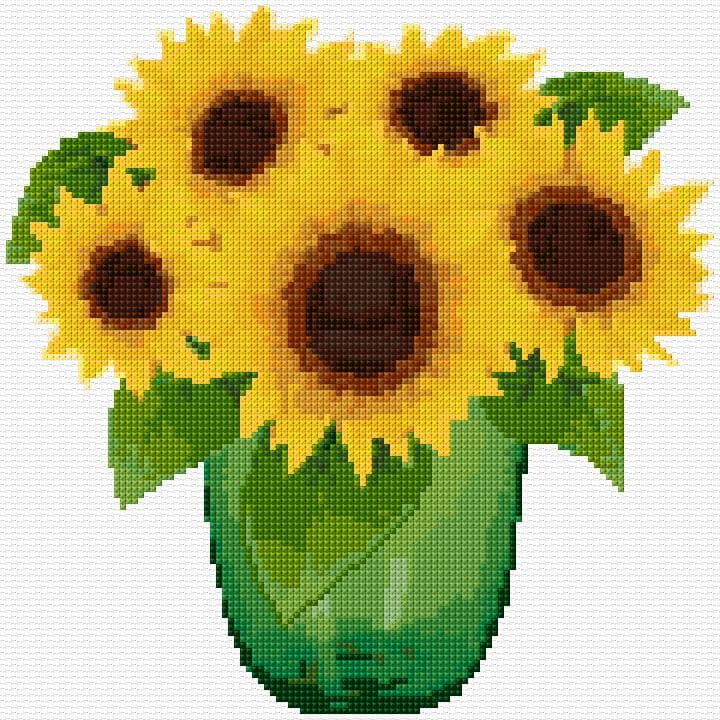 Sunflowers free cross-stitch pattern