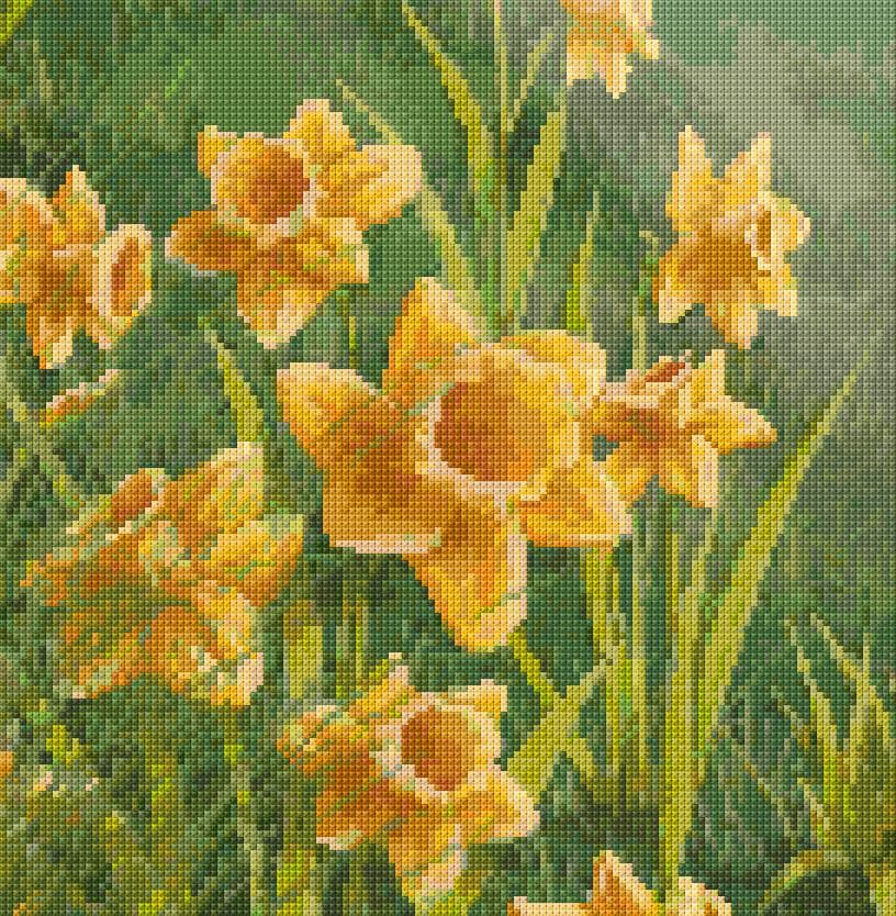Flowers free cross-stitch pattern