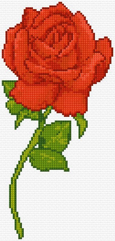 Rose free cross-stitch pattern