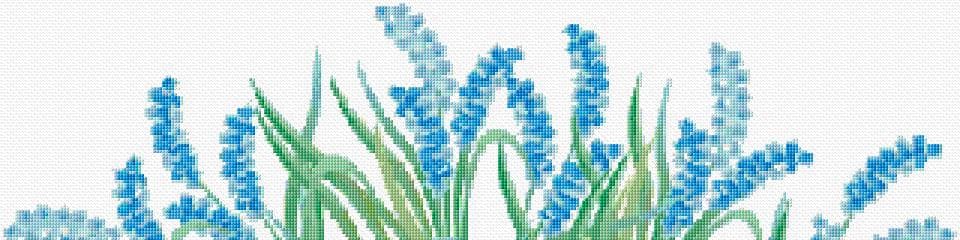 Blue Flowers free cross-stitch pattern