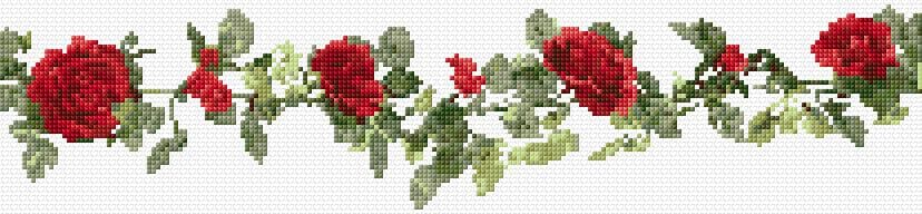 Garland of Roses free cross-stitch pattern