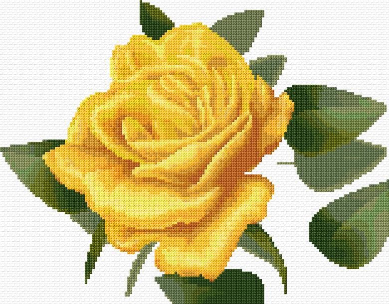 Yellow Rose free cross-stitch pattern