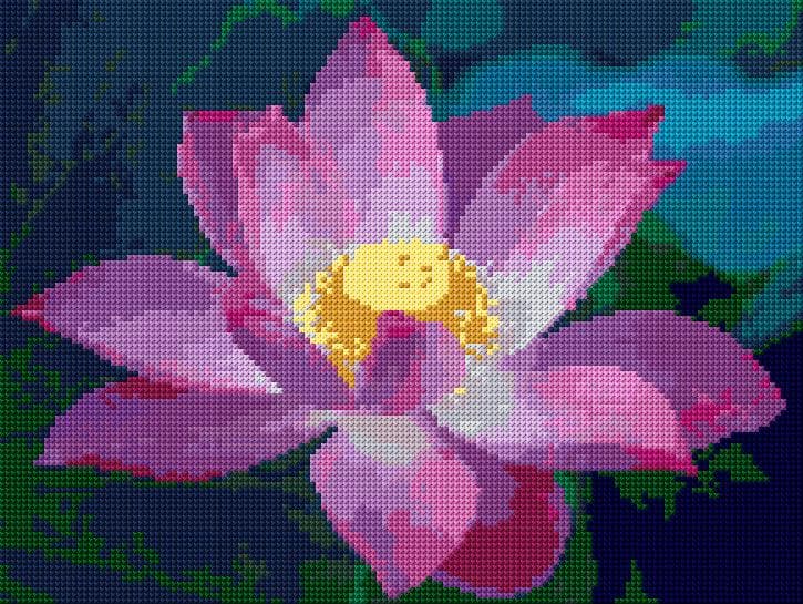 Lotus free cross-stitch pattern