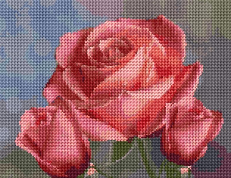 Roses free cross-stitch pattern