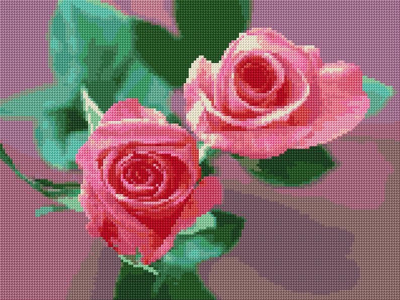 Roses free cross-stitch pattern
