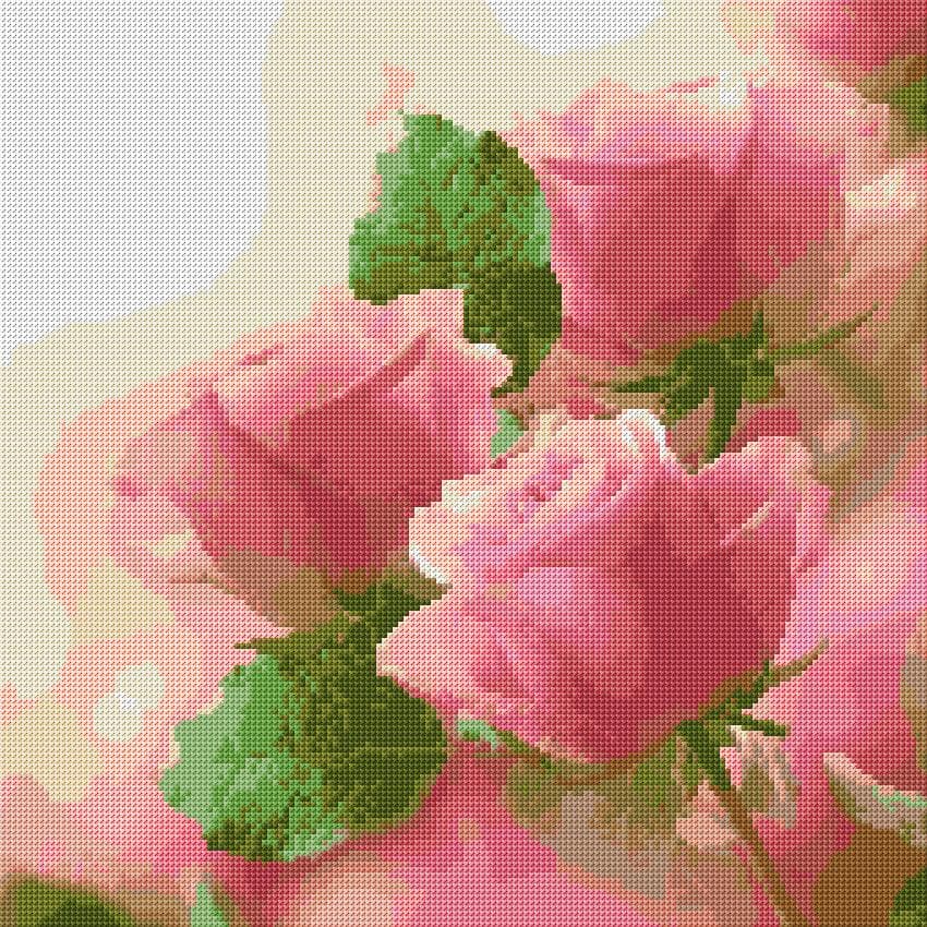 Roses free cross-stitch pattern