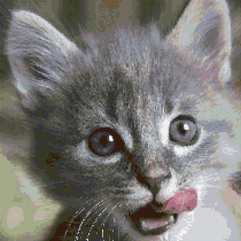 Kitten free cross-stitch pattern