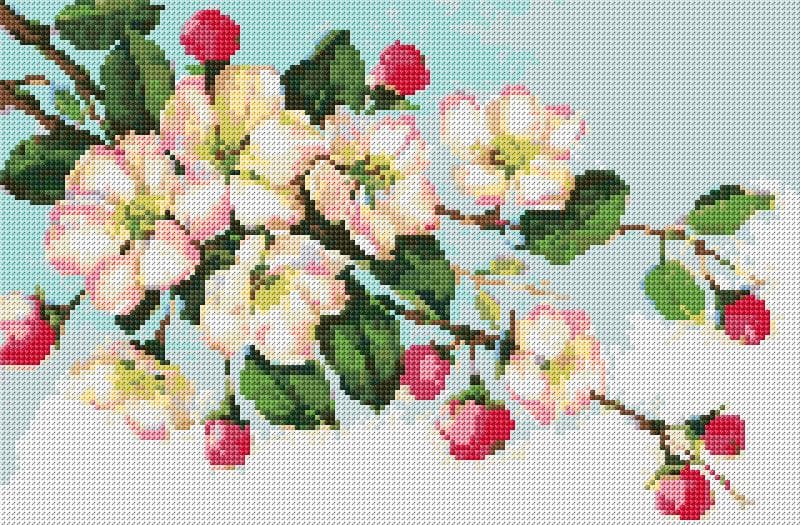 Blossom free cross-stitch pattern