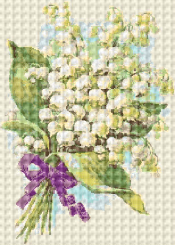 Lilies of the Valley free cross-stitch pattern