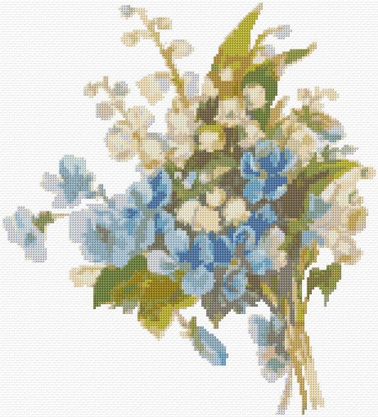 Flowers free cross-stitch pattern