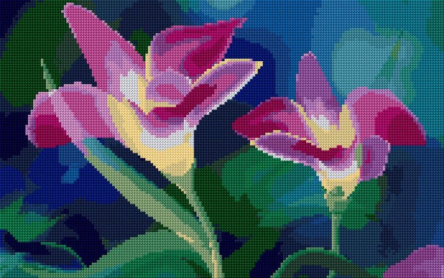 Flowers free cross-stitch pattern