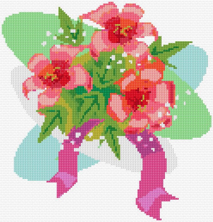 Lilies free cross-stitch pattern