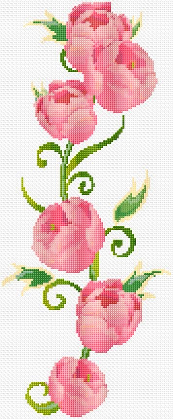 Flowers free cross-stitch pattern