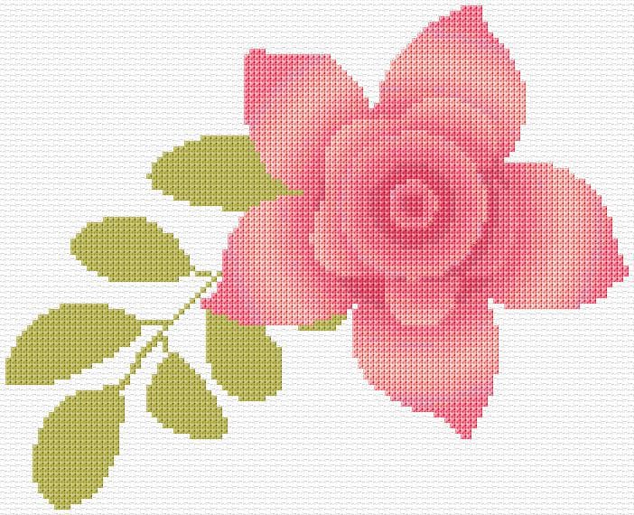 Flower free cross-stitch pattern