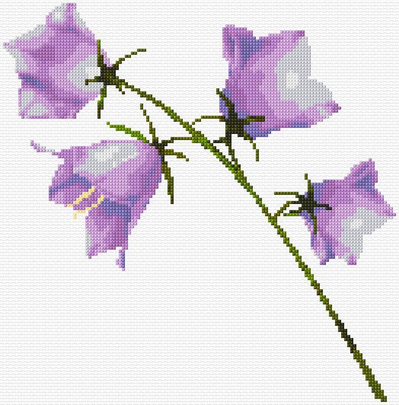 Bellflowers free cross-stitch pattern