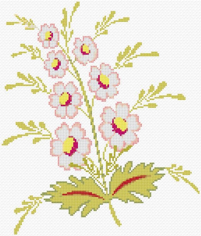 Flowers free cross-stitch pattern