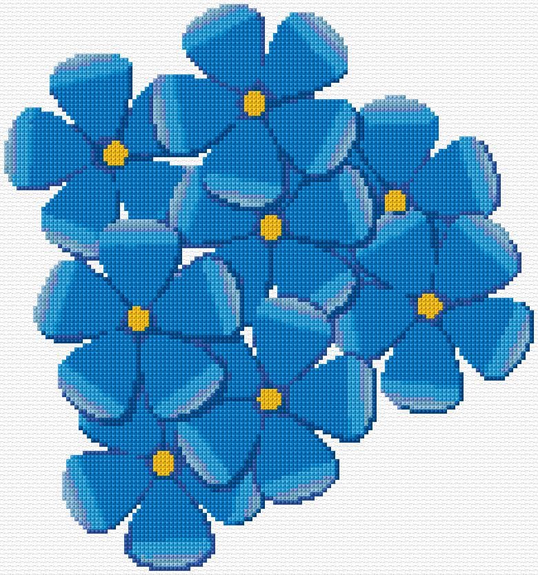 Forget-me-not free cross-stitch pattern