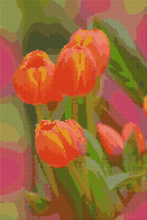 Tulips free cross-stitch pattern