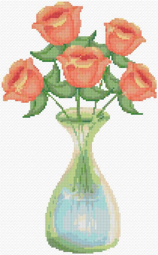 Flowers free cross-stitch pattern