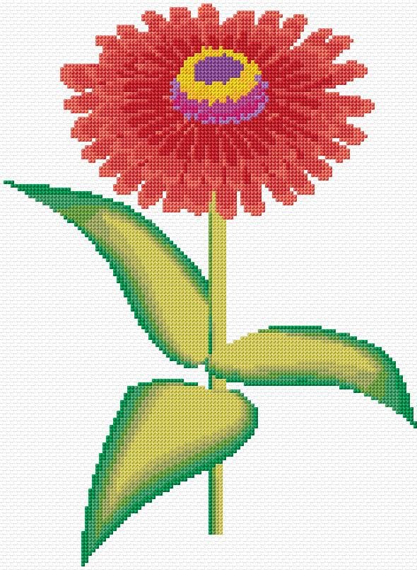 Flower free cross-stitch pattern