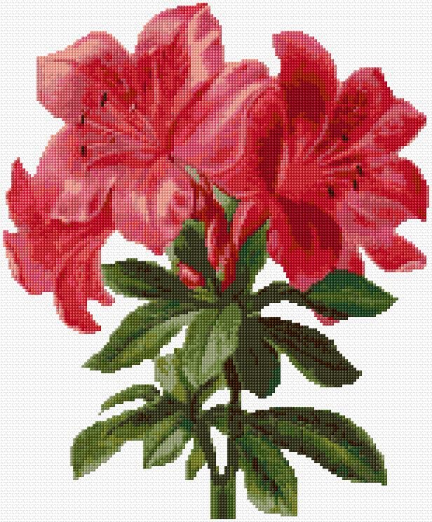 Red Lilies free cross-stitch pattern