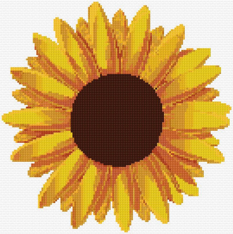 Sunflower free cross-stitch pattern